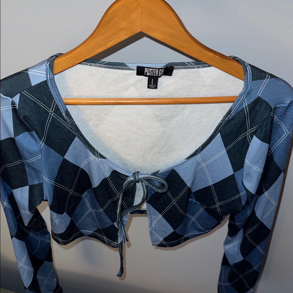 Long sleeve tie top and mini skirt Set - Picture 9 of 12